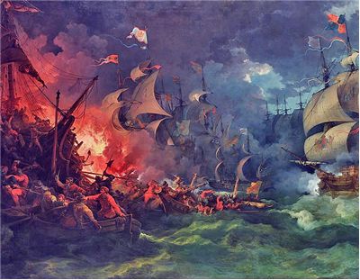 Picture Of Francis Drake Defeat Of The Spanish Armada