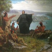 Picture Of Jacques Marquette And The Indians