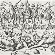 Picture Of Vasco Nunez De Balboa Executing Indigenous Panamanians